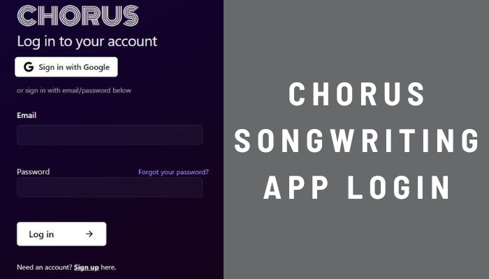 Chorus Songwriting App Login