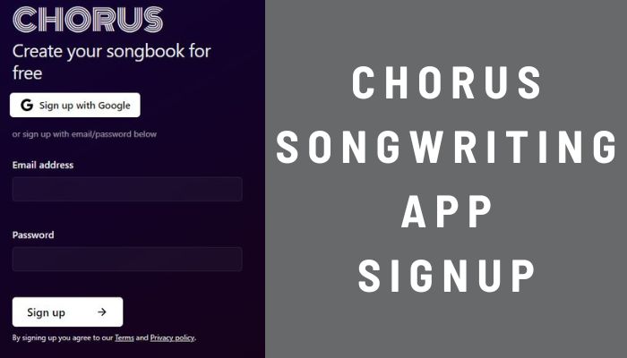 Chorus Songwriting App Signup