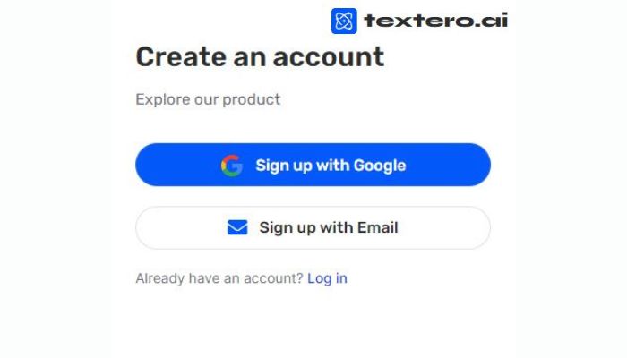 Textero.ai Create an account